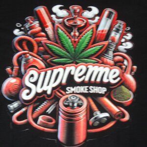 SUPREME SMOKE SHOP HOOKA GRINDER - BLACK MEDIUM T-SHIRT L477